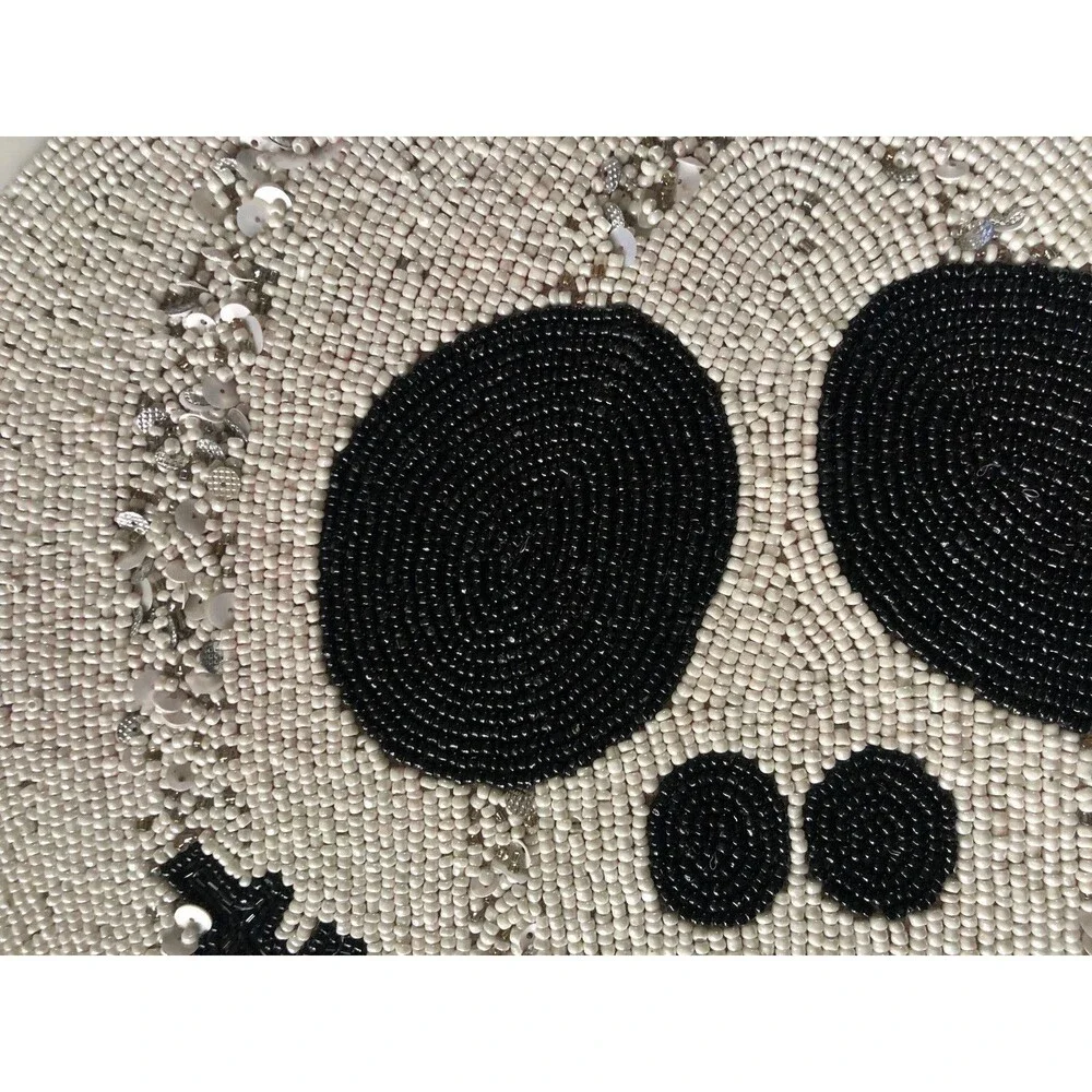 Christian Siriano Halloween Beaded Placemats Set of 4 Skeleton Jack O Lantern